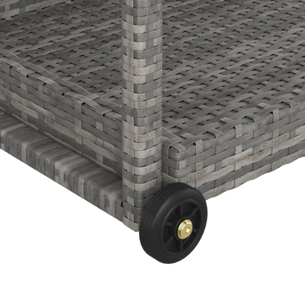 vidaXL Serveerwagen 100x45x83 cm poly rattan grijs