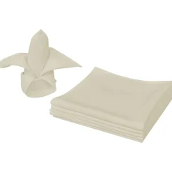 vidaXL Servetten 10 stuks créme 50x50 cm
