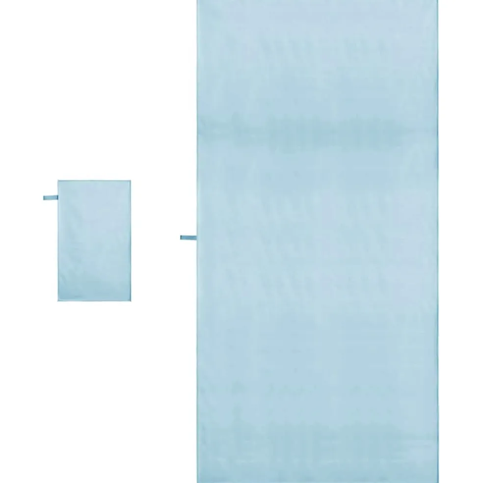 vidaXL Set van Sporthanddoeken 2 st Blauw 50 x 30 cm, 200 x 100 cm