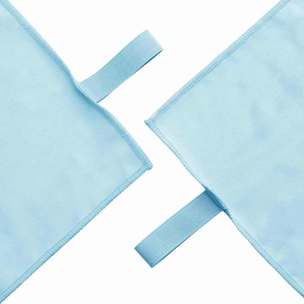 vidaXL Set van Sporthanddoeken 2 st Blauw 50 x 30 cm, 200 x 100 cm