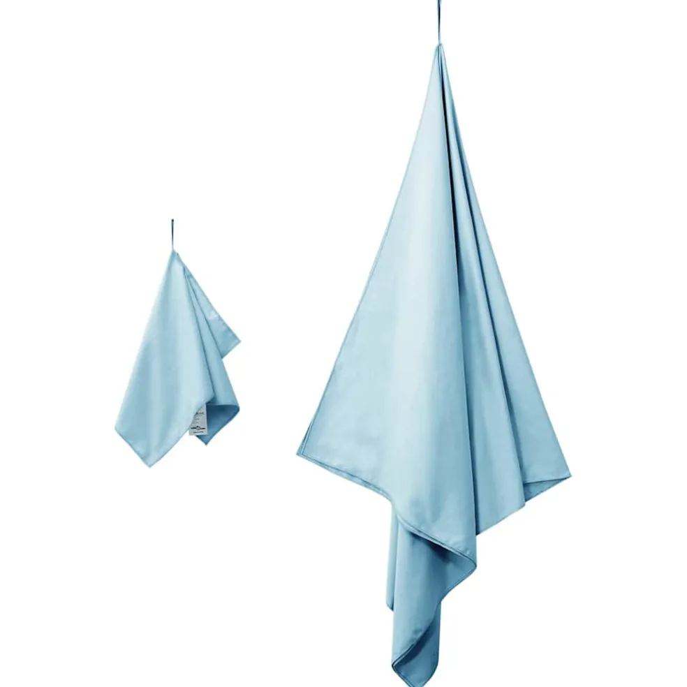 vidaXL Set van Sporthanddoeken 2 st Blauw 50 x 30 cm, 200 x 100 cm