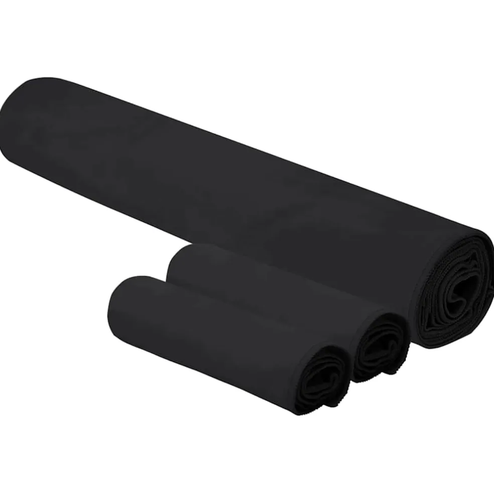 vidaXL Set van Sporthanddoeken 3 st Zwart 210 x 100 cm