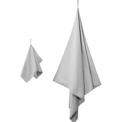 vidaXL Set van Sporthanddoeken 2 st Grijs 50 x 30 cm, 200 x 100 cm