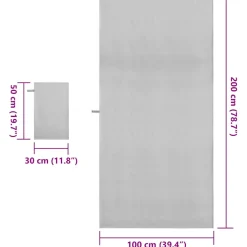 vidaXL Set van Sporthanddoeken 2 st Grijs 50 x 30 cm, 200 x 100 cm