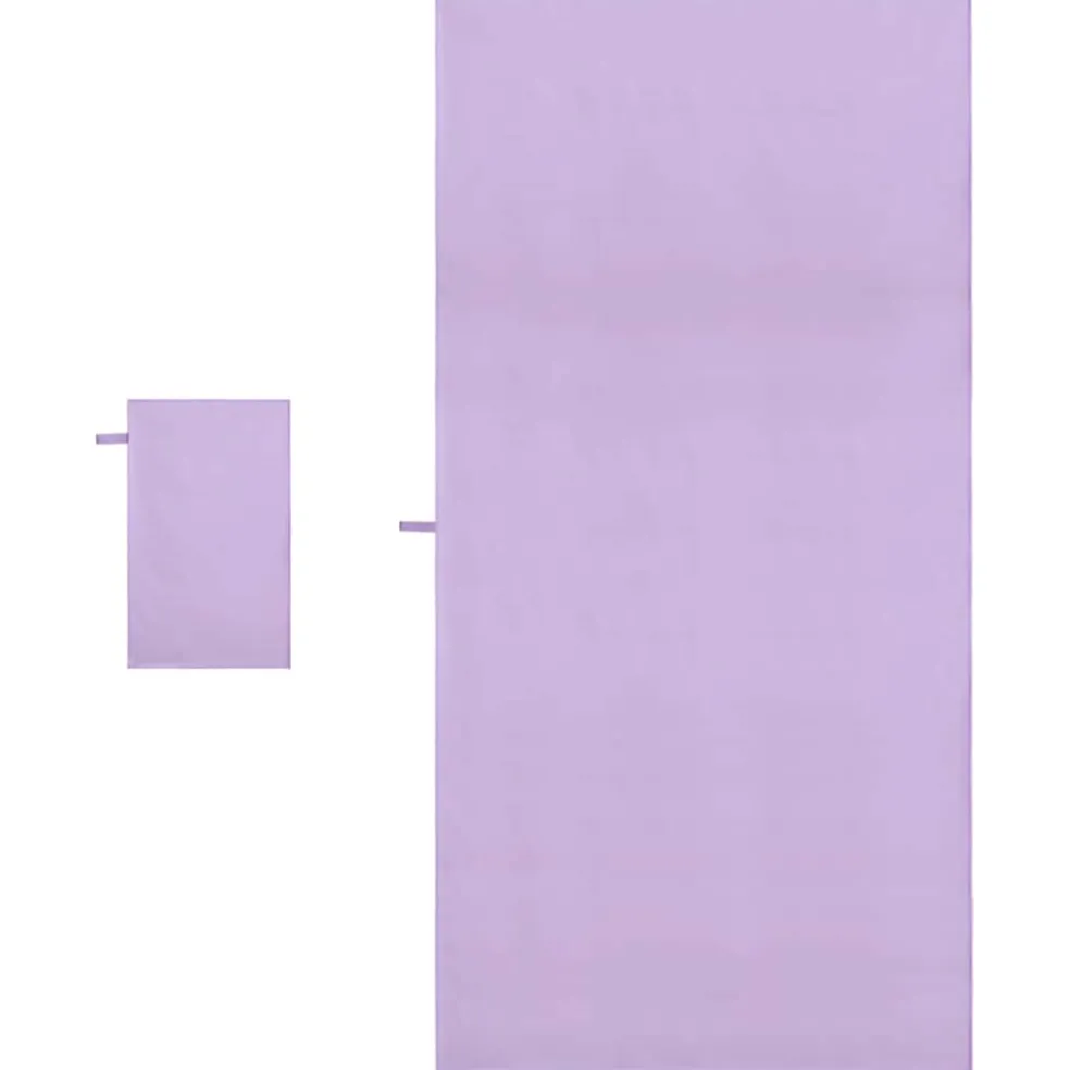vidaXL Set van Sporthanddoeken 2 st Paars 50 x 30 cm, 200 x 100 cm