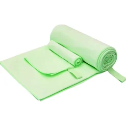 vidaXL Set van Sporthanddoeken 2 st Groen 50 x 30 cm, 200 x 100 cm