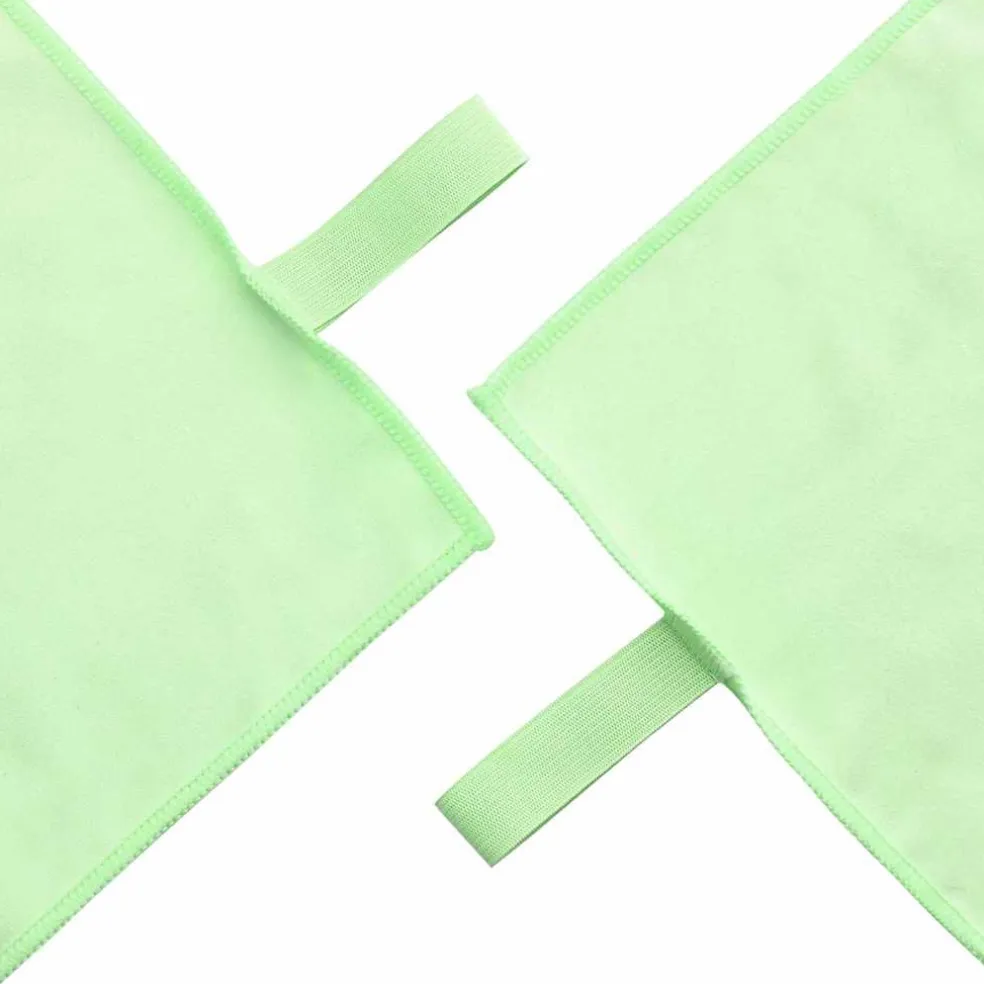 vidaXL Set van Sporthanddoeken 2 st Groen 50 x 30 cm, 200 x 100 cm