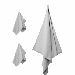 vidaXL Set van Sporthanddoeken 3 st Grijs 210 x 100 cm