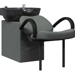 vidaXL Shampoo Stoel Donkergrijs en Zwart 136 x 60 x 92 cm Kunststof