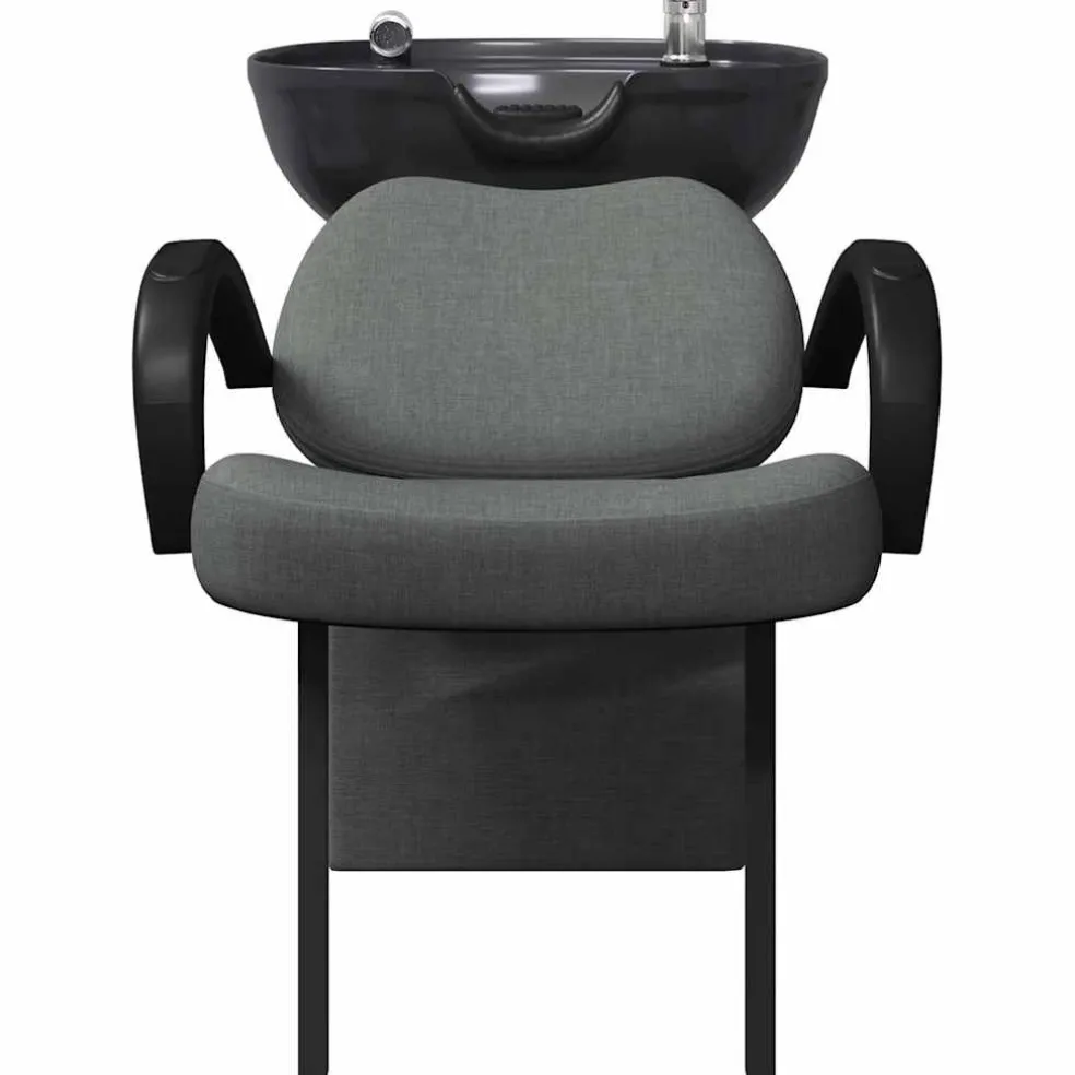 vidaXL Shampoo Stoel Donkergrijs en Zwart 136 x 60 x 92 cm Kunststof