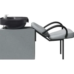 vidaXL Shampoo Stoel Lichtgrijs en zwart 136 x 60 x 92 cm Kunststof