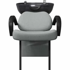 vidaXL Shampoo Stoel Lichtgrijs en zwart 136 x 60 x 92 cm Kunststof