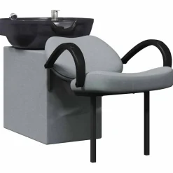 vidaXL Shampoo Stoel Lichtgrijs en zwart 136 x 60 x 92 cm Kunststof