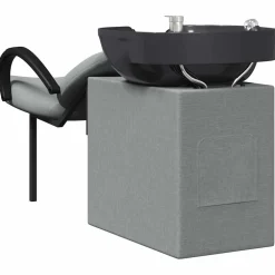 vidaXL Shampoo Stoel Lichtgrijs en zwart 136 x 60 x 92 cm Kunststof