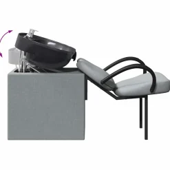 vidaXL Shampoo Stoel Lichtgrijs en zwart 136 x 60 x 92 cm Kunststof