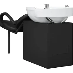 vidaXL Shampoo Stoel Zwart en Wit 136 x 60 x 92 cm Kunststof