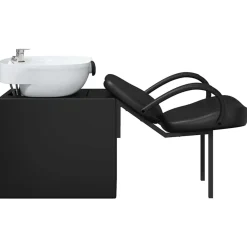 vidaXL Shampoo Stoel Zwart en Wit 136 x 60 x 92 cm Kunststof