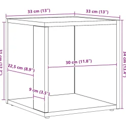 vidaXL Side Table 33 x 33 x 34 cm Engineered wood Artisanaal eiken