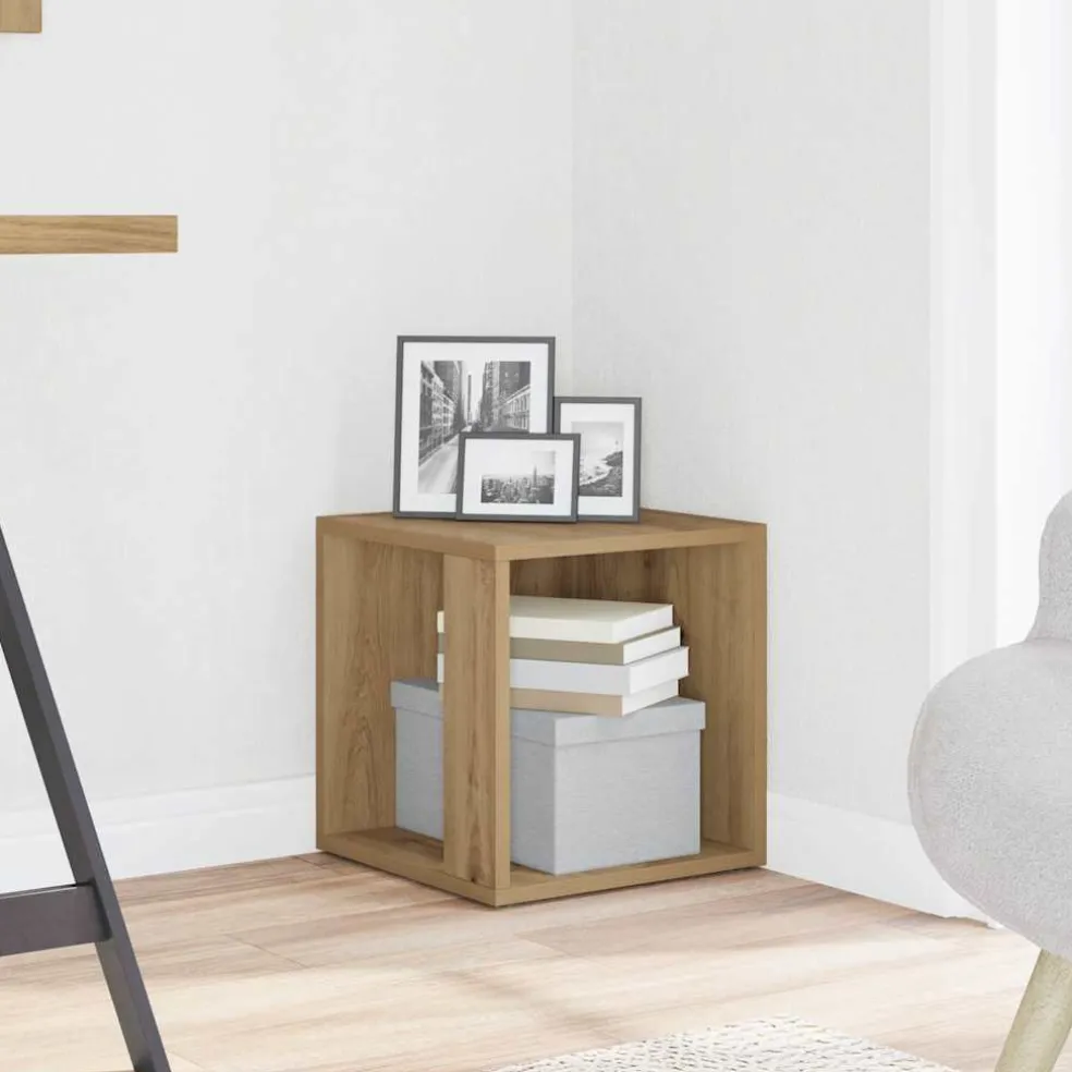 vidaXL Side Table 33 x 33 x 34 cm Engineered wood Artisanaal eiken