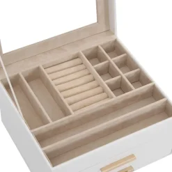 vidaXL Sieradendoosje 3-laags 23x20,5x14 cm wit