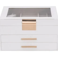 vidaXL Sieradendoosje 3-laags 23x20,5x14 cm wit