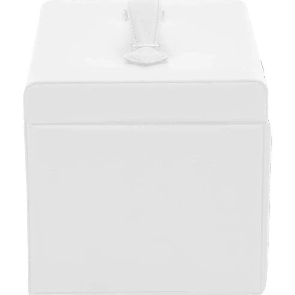 vidaXL Sieradendoosje 3laags met spiegel afsluitbaar 26x18x17,5 cm wit