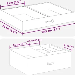 vidaXL Sieradendoosje 3laags met spiegel afsluitbaar 26x18x17,5 cm wit