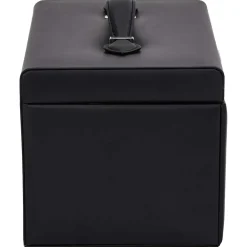 vidaXL Sieradendoosje 3-laags spiegel afsluitbaar 26x18x17,5 cm zwart