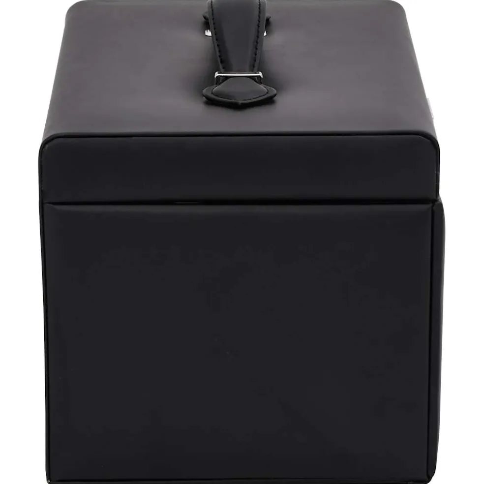 vidaXL Sieradendoosje 3-laags spiegel afsluitbaar 26x18x17,5 cm zwart