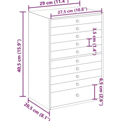 vidaXL Sieradendoos 10-laags met horlogehouders zwart 29x20,5x40,5 cm