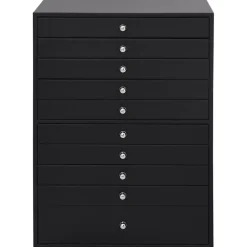 vidaXL Sieradendoos 10-laags met horlogehouders zwart 29x20,5x40,5 cm