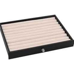 vidaXL Sieradendoos 10-laags met horlogehouders zwart 29x20,5x40,5 cm