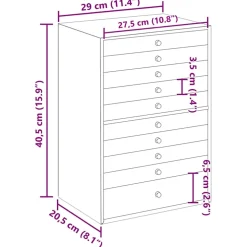 vidaXL Sieradendoos 10-laags met horlogehouders wit 29x20,5x40,5 cm