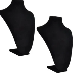 vidaXL Sieradenhouder voor ketting 23x11,5x30 cm zwart 2 st