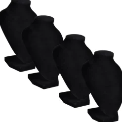 vidaXL Sieradenhouder voor ketting 9x8,5x15 cm zwart 4 st