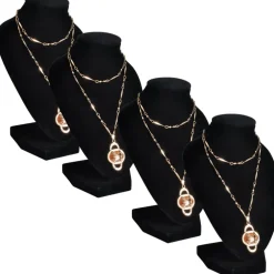 vidaXL Sieradenhouder voor ketting 9x8,5x15 cm zwart 4 st