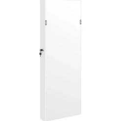 vidaXL Sieradenkast met spiegel en LED wandgemonteerd wit