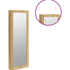 vidaXL Sieradenkast met spiegel en LED wandgemonteerd