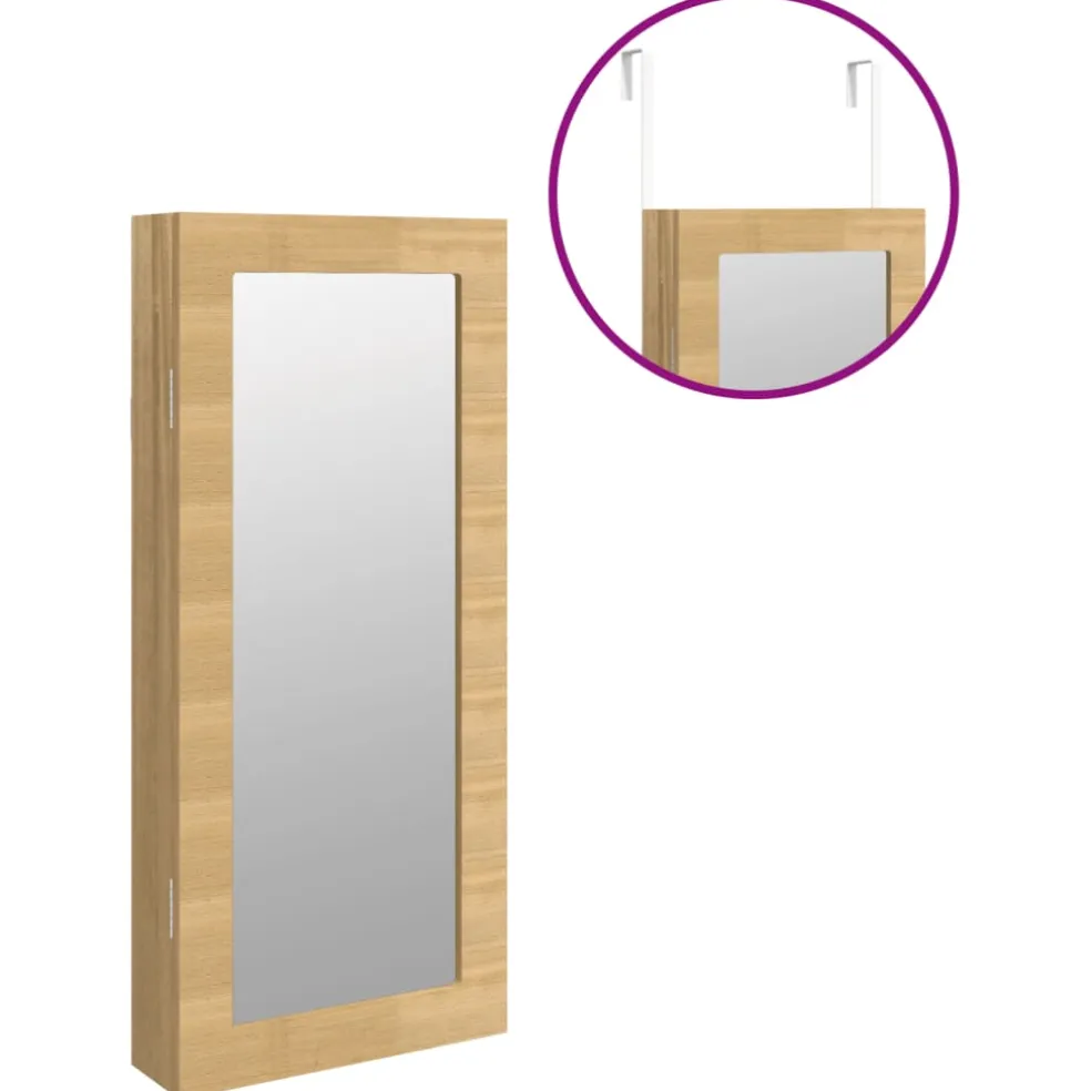 vidaXL Sieradenkast met spiegel wandgemonteerd 30x8,5x67 cm