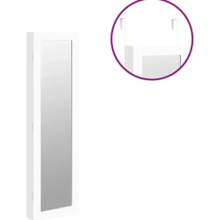 vidaXL Sieradenkast met spiegel wandgemonteerd 30x8,5x106 cm wit