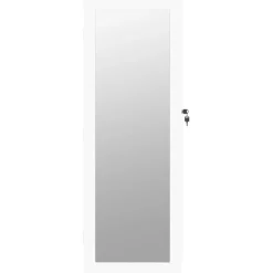 vidaXL Sieradenkast met spiegel wandgemonteerd 37,5x10x106 cm wit