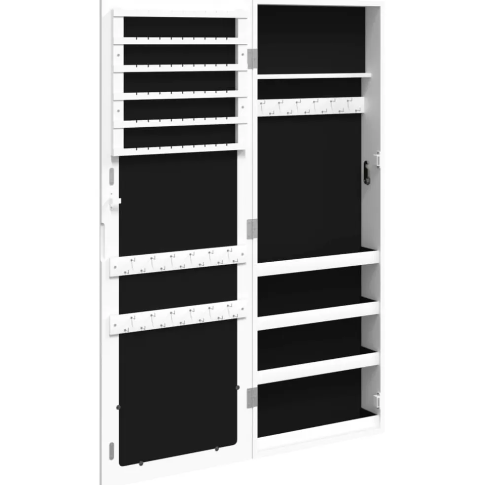 vidaXL Sieradenkast met spiegel wandgemonteerd 37,5x10x106 cm wit