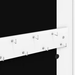 vidaXL Sieradenkast met spiegel en LED wandgemonteerd zwart