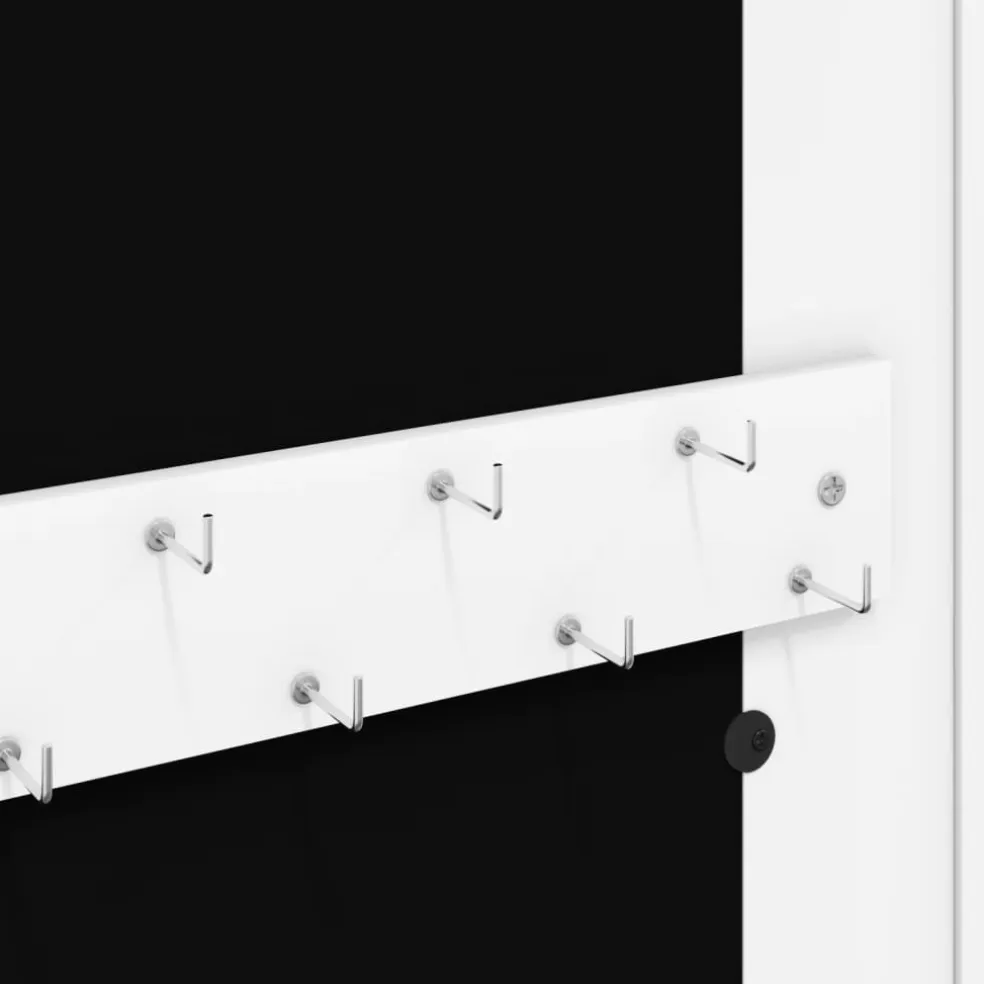 vidaXL Sieradenkast met spiegel en LED wandgemonteerd zwart
