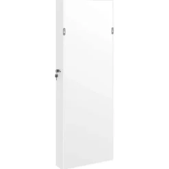 vidaXL Sieradenkast met spiegel wandgemonteerd 37,5x10x106 cm wit