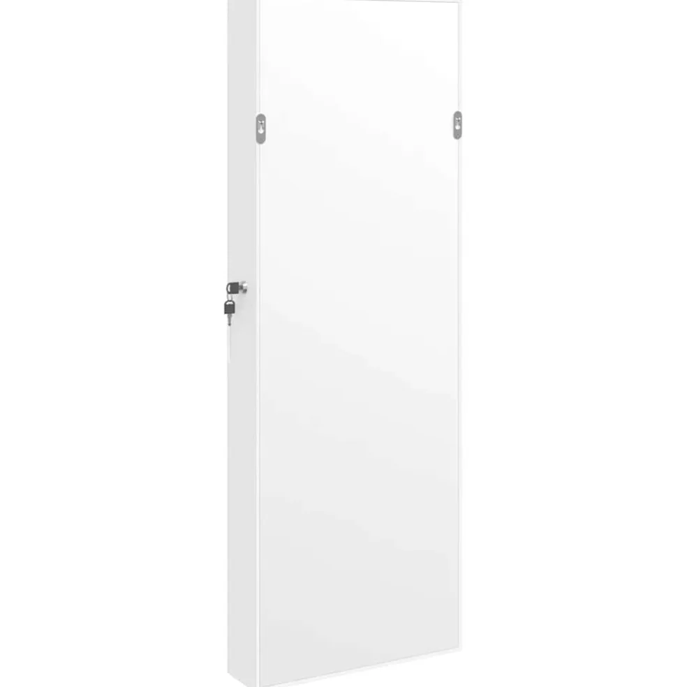 vidaXL Sieradenkast met spiegel wandgemonteerd 37,5x10x106 cm wit