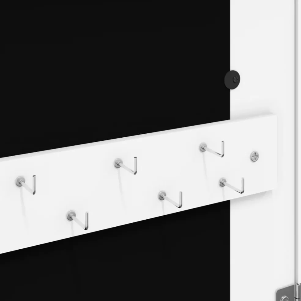 vidaXL Sieradenkast met spiegel en LED wandgemonteerd wit