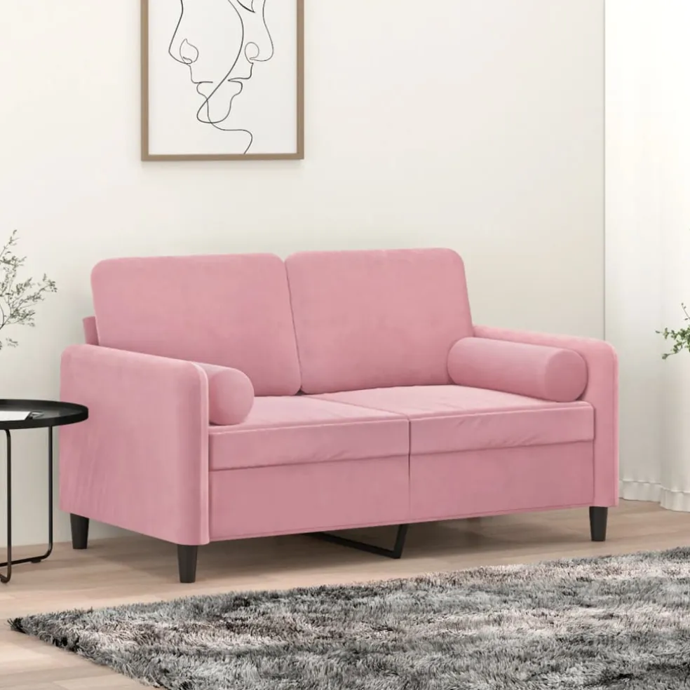 vidaXL Sierkussens 2 st 15x50 cm fluweel roze