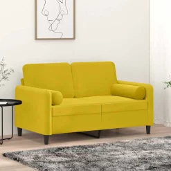vidaXL Sierkussens 2 st 15x50 cm fluweel geel