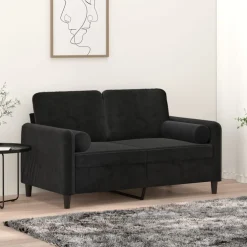 vidaXL Sierkussens 2 st 15x50 cm fluweel zwart